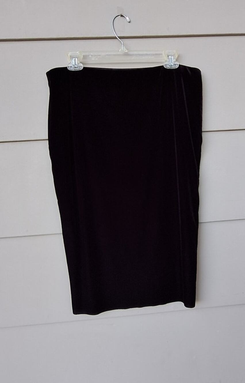 Vince Camuto Women Velvet Velour Black Pencil Skirt Stretch Whimsygoth Size L